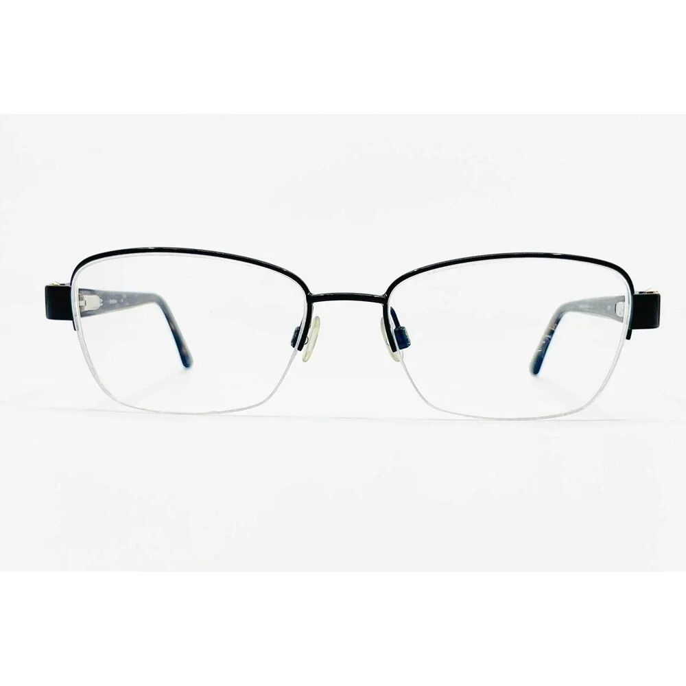 Bebe Eyeglasses Womens Black Semi-Rimless Tough Cookie BB5127 52-16-135